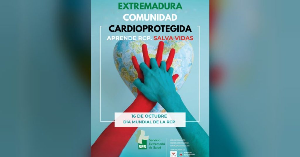 La primera edición de 'Extremadura comunidad cardioprotegida' acercará la maniobra RCP a la ciudadanía extremeña en el Día Mundial de la Reanimación Cardiopulmonar