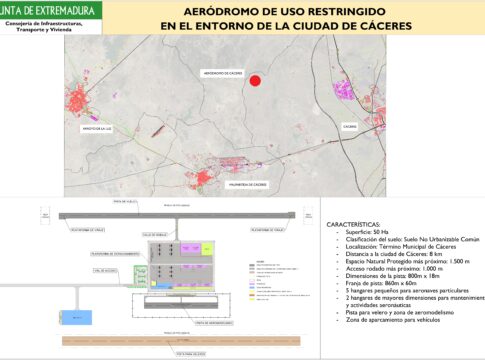 La Junta licita el proyecto de construcción y la tramitación necesaria del aeródromo de uso restringido de Cáceres