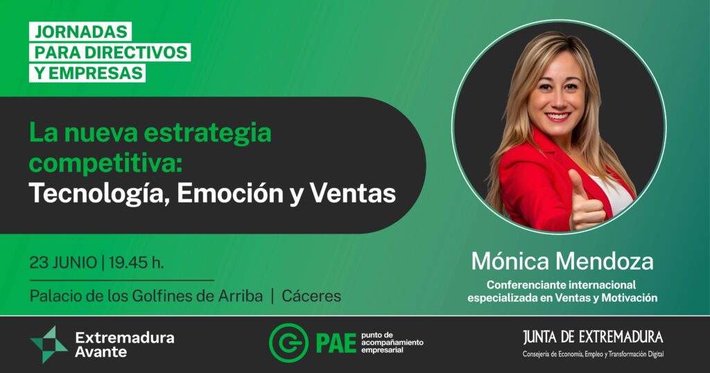 Cáceres acogerá la jornada ‘La nueva estrategia competitiva: Tecnología, Emoción y Ventas’ con Mónica Mendoza